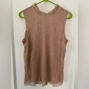 Rose gold shimmer sleeveless blouse